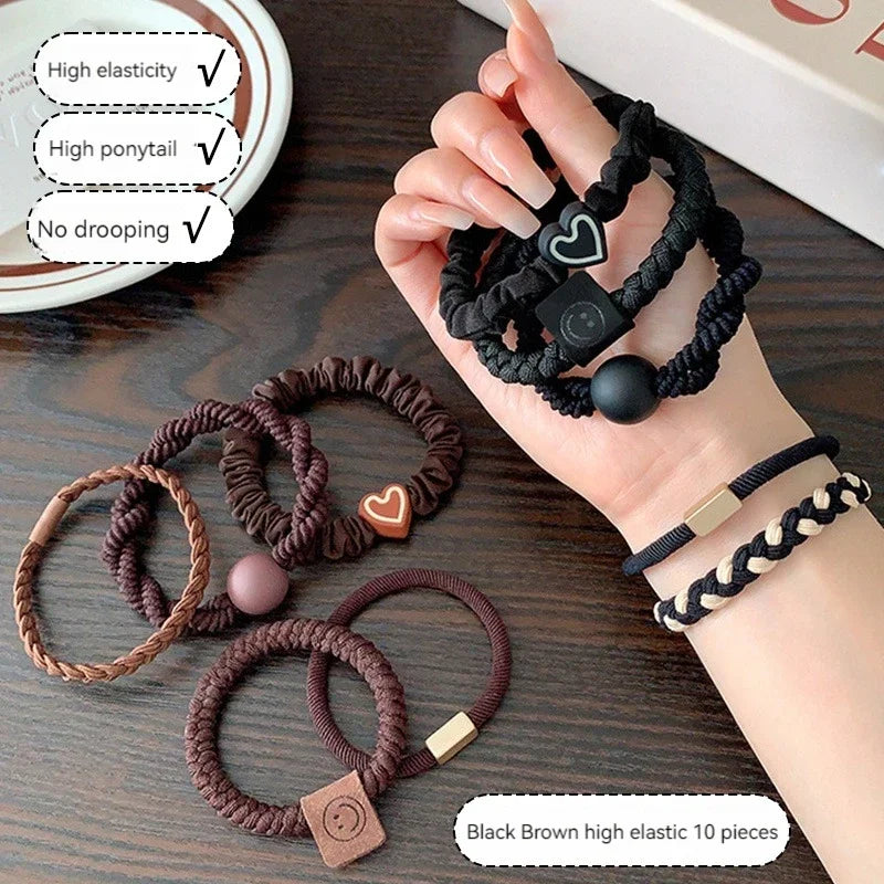 10PCS High Elasticity Hair Ring Set for Durable Ponytails - Smarsty