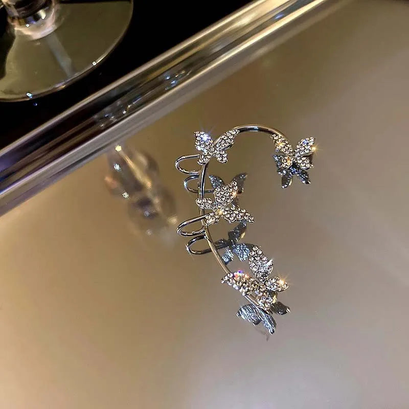 Luxury Crystal Butterfly Clip Earrings for Stylish Women - Smarsty
