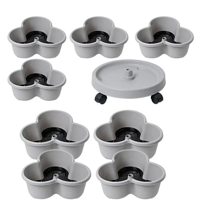 Plastic Stackable Vertical Flower Pot Multi-layer Garden Planter Tower with Movable Casters for Strawberry vegetable Frame Grow