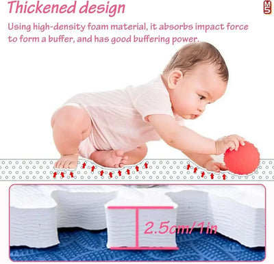 8Pcs/2.5cm Thick Nonslip Baby Crawling Play Mat Soundproof Puzzle Gym Mat for Children's Room and Eco-Friendly Puzzle Mat by Smarsty