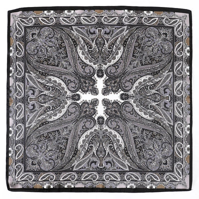 Bohemian Silk Square Scarf for Women Luxury Floral Print - Smarsty
