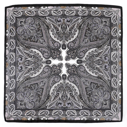 Bohemian Silk Square Scarf for Women Luxury Floral Print - Smarsty