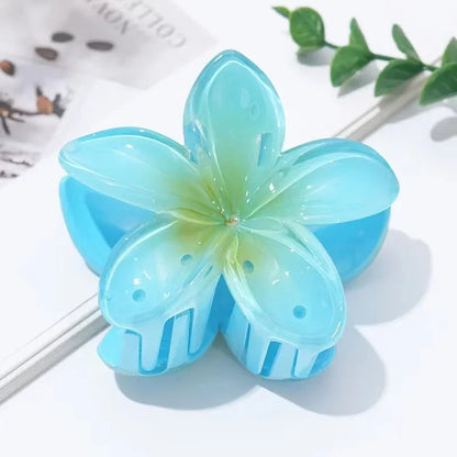 Gradient Large Flower Acrylic Hair Clip Boho Beach Accessory - Smarsty