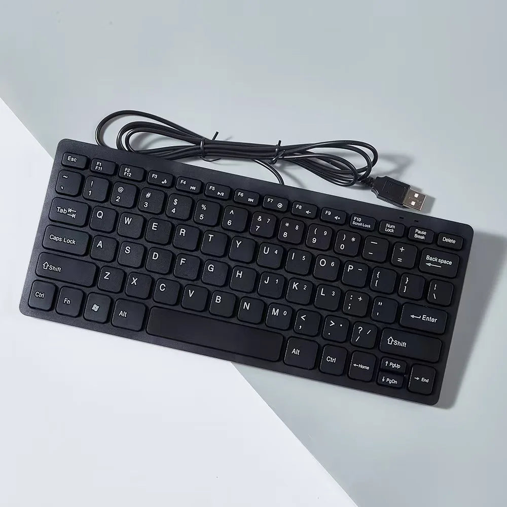Ultra Thin USB 2.0 Wired Keyboard Mini 78 Keys Multimedia