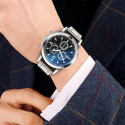 Men's Business Quartz Watch with Stainless Steel Band - Smarsty