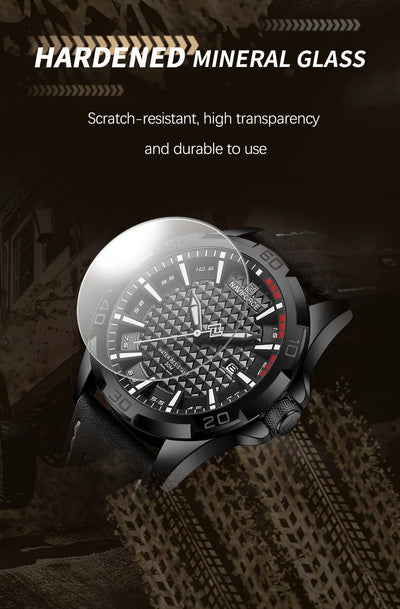 NAVIFORCE Men Fashion Waterproof Quartz Watch with Leather Strap - Smarsty