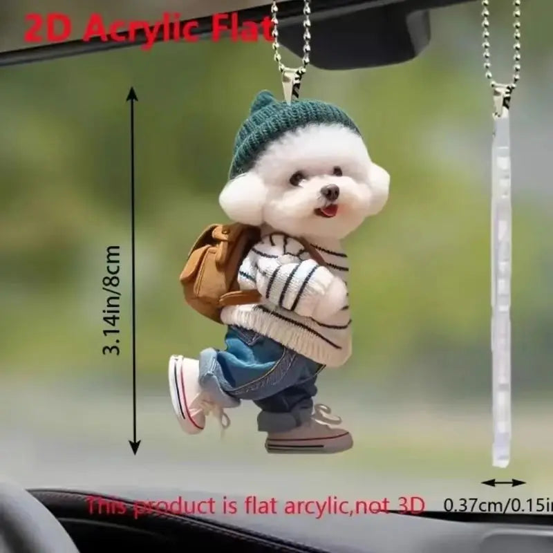 Creative Puppy Man Car Rearview Mirror Ornament Gift - Smarsty