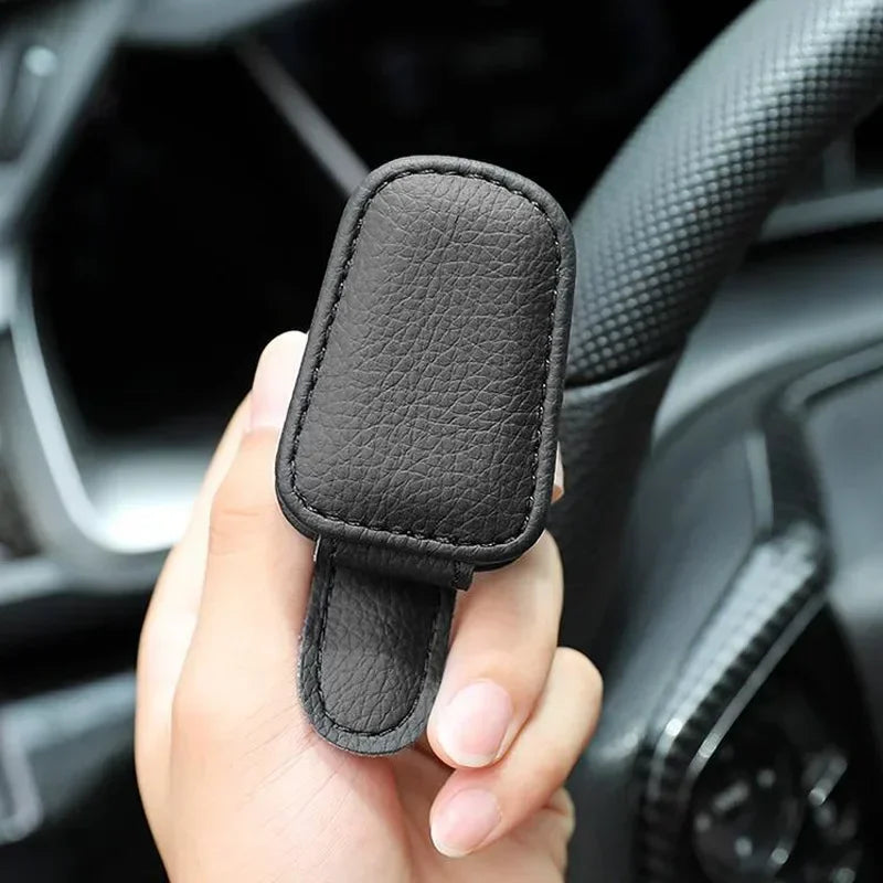 Magnetic Leather Sunglasses Holder For Car Sunshade Clips - Smarsty
