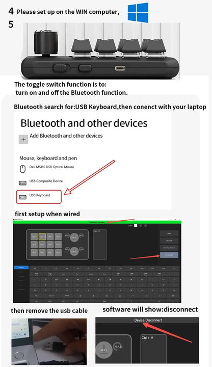 Bluetooth Macropad With 2 Knobs RGB 12 Key Mechanical