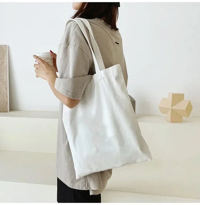 Large Capacity Canvas Tote Bag Folding Reusable Eco - Smarsty