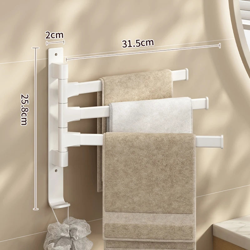 Rotatable Aluminum Towel Rack Space Saving Design - Smarsty