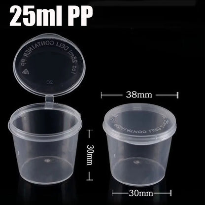 50/100pcs  2oz Portion Cups With Lids Disposable Plastic Sauce Container Box Salad Dressing Seasoning Mini Kitchen Organizer