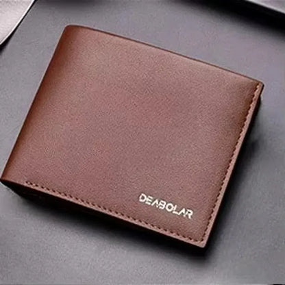Genuine Leather Mens Wallet Premium Product Real Cowhide Wallets For Man Short Black Wallet Portefeuille Homme Short Purses - Smarsty