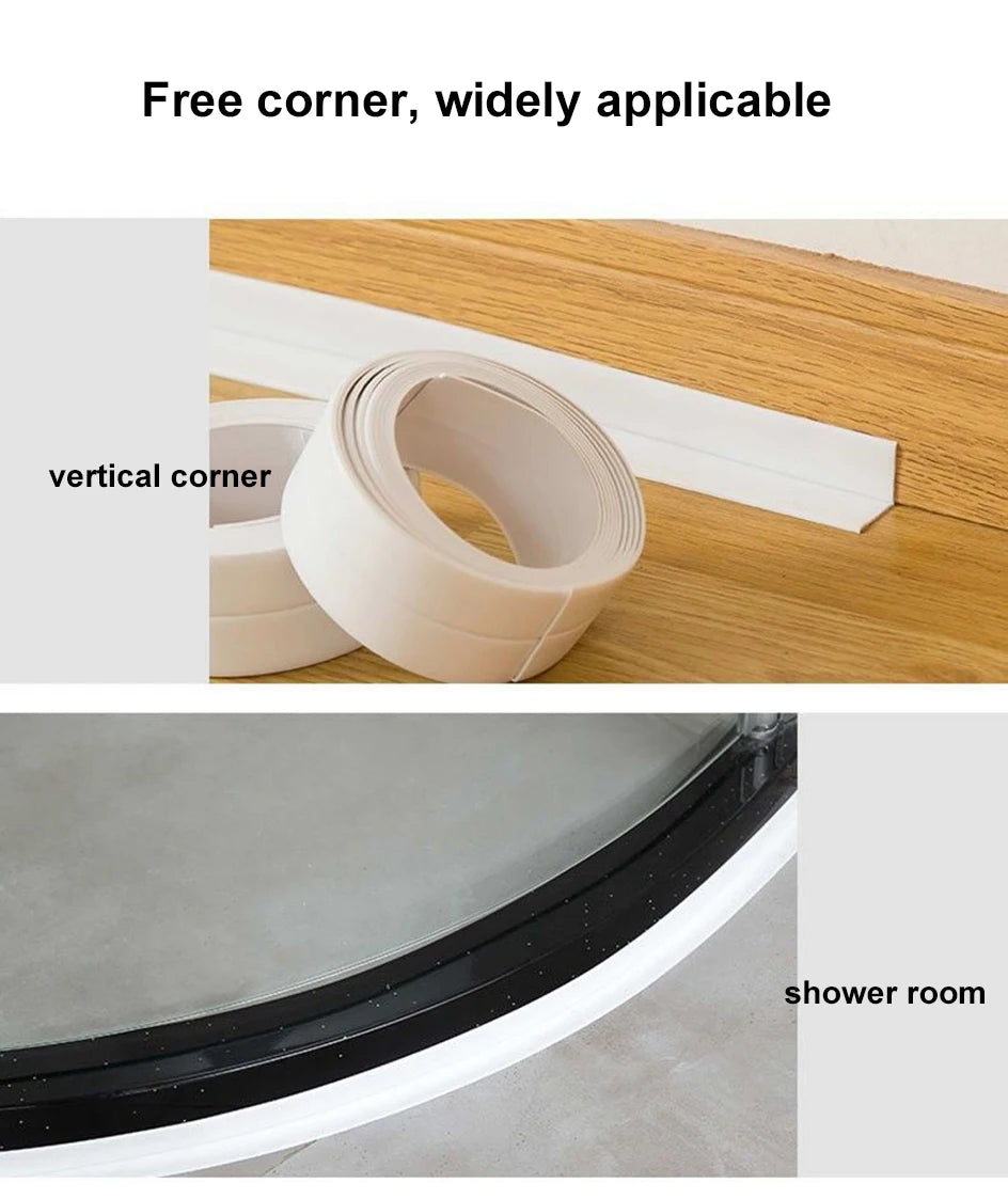 3.2M Bath Caulk Tape Self Adhesive PVC Oil-Proof Kitchen Sink Edge Corner Wall Sticker Waterproof Toilet Sealing Strip Tape - Smarsty
