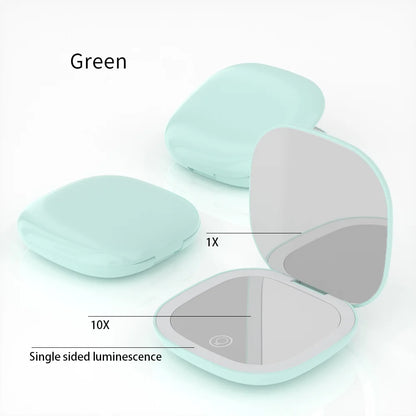 Compact Foldable LED Makeup Mirror With 5x/10x Magnification - Smarsty