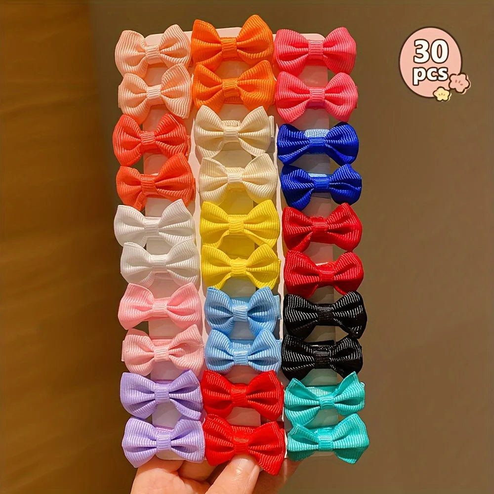 Colorful Bow Hairpins For Little Girls Gentle Holders - Smarsty