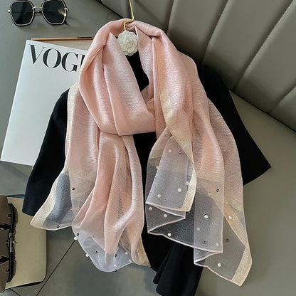 Luxury Women Silk Scarf Lightweight Summer Shawl - Smarsty
