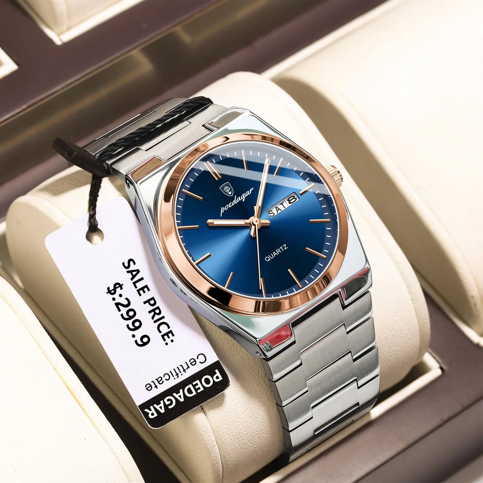 POEDAGAR Waterproof Luminous Men's Quartz Watch - Smarsty