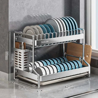 New Dish Drainer Kitchen Storage Organization Stainless Steels Drainer Kitchen Dishes Kitchenware Tableware Drainer Board Rack by Smarsty