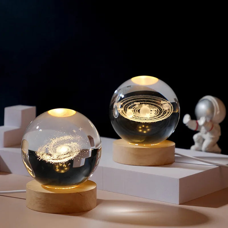 Galaxy Crystal Ball LED Night Light for Home Decor - Smarsty
