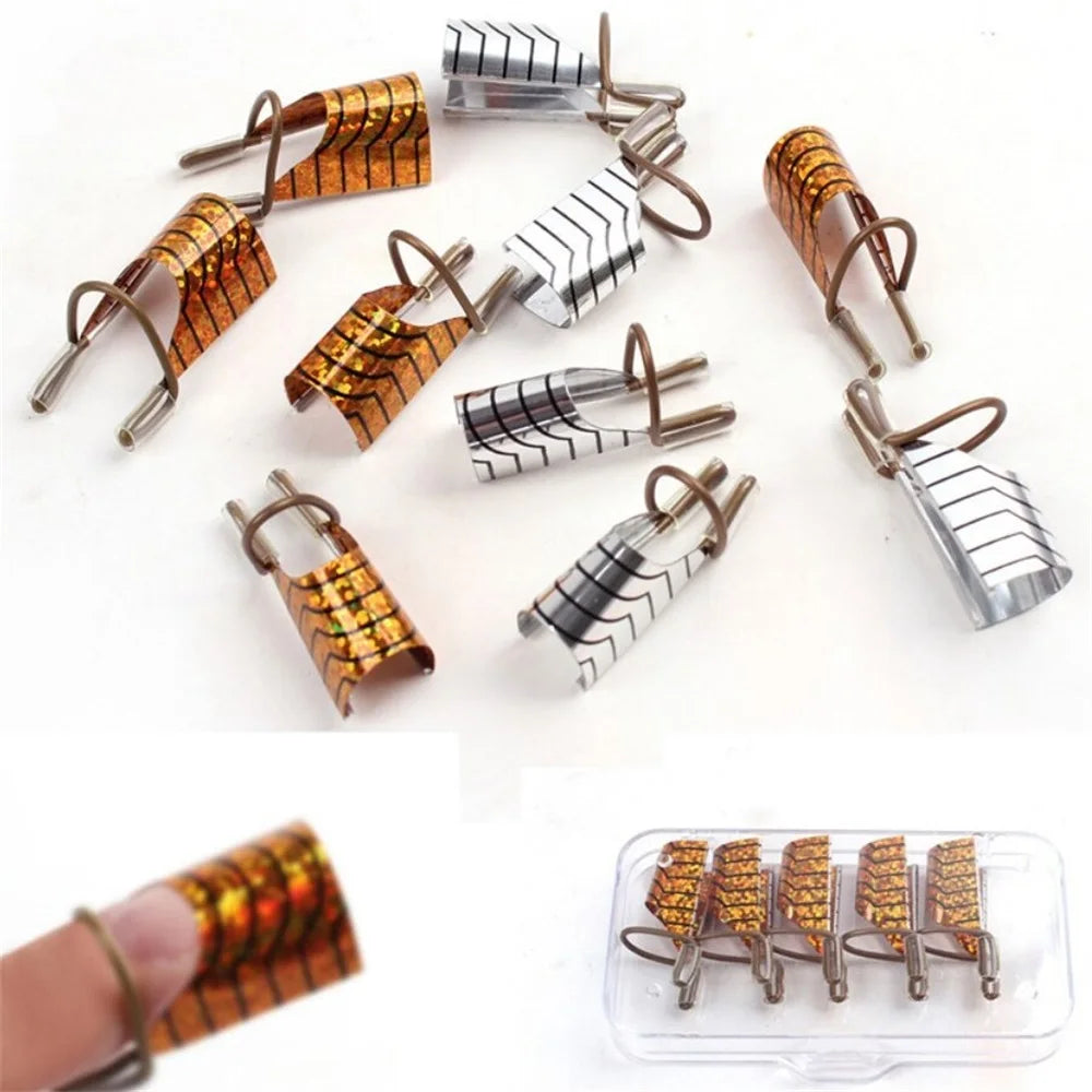 10 Pcs Reusable Aluminum Nail Extension Forms for Manicure - Smarsty