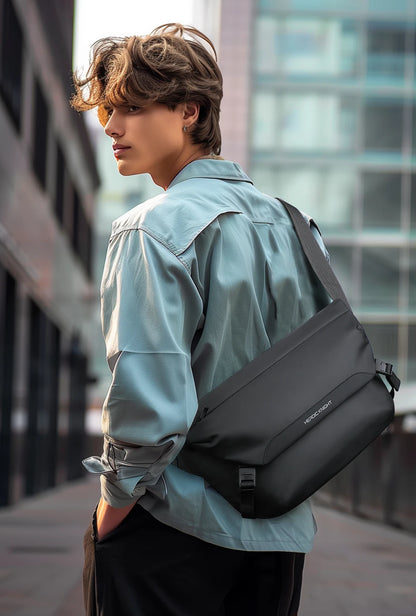 Water Resistant Messenger Bag For Men With Ipad Pocket - Smarsty