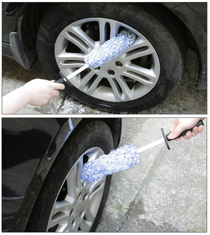 Car Wheel Brush With Premium Microfiber And Non Slip Handle - Smarsty