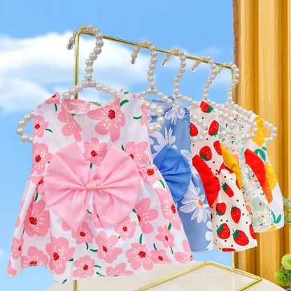 Cute Dog Princess Dress with Bow and Lace - Smarsty