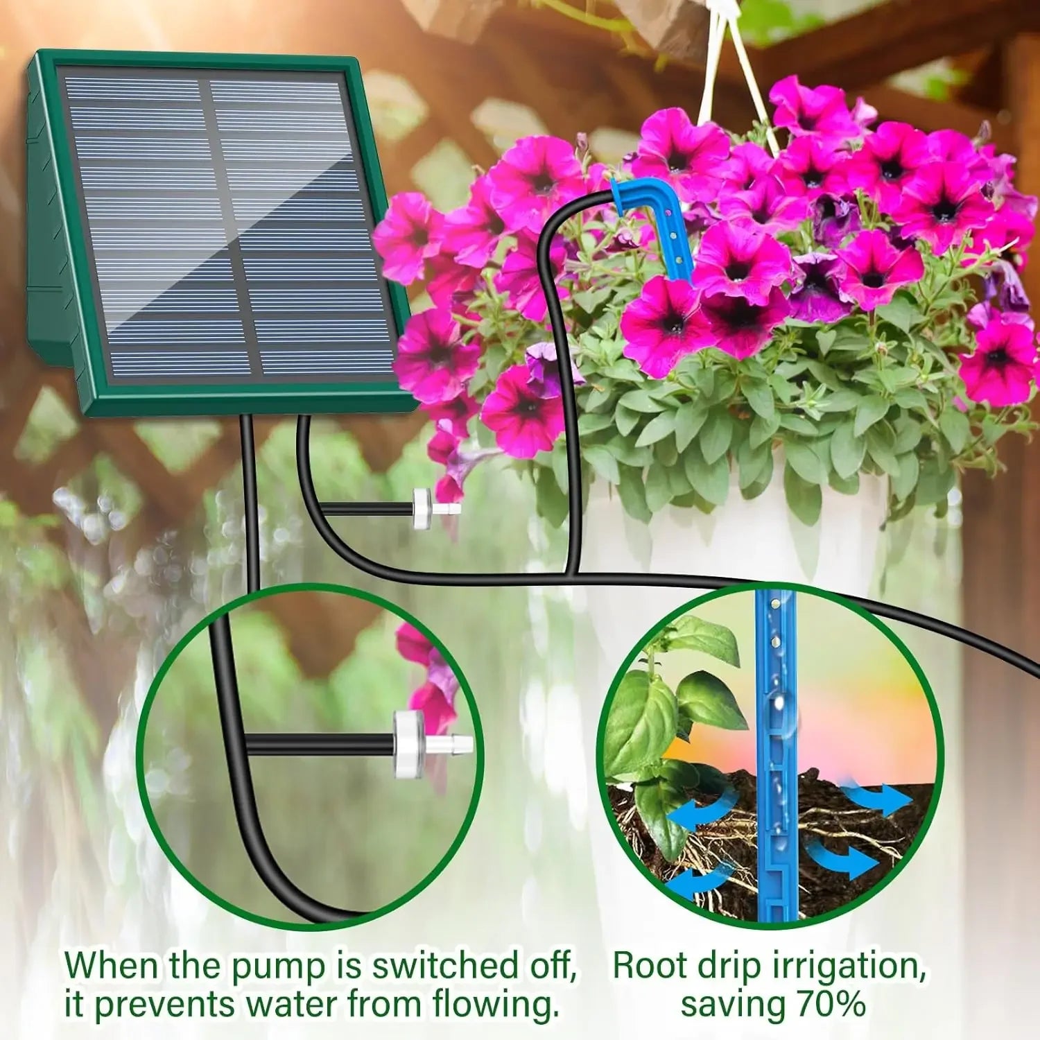 Solar Powered Automatic Drip Irrigation System for Gardens - Smarsty