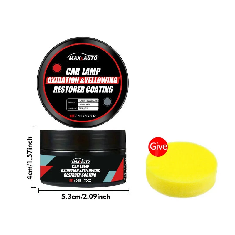 Car Headlight Restoration Polishing Kit - Scratch Remover & Oxidation Cleaner Repair Paste for Headlamp Assembly - Smarsty