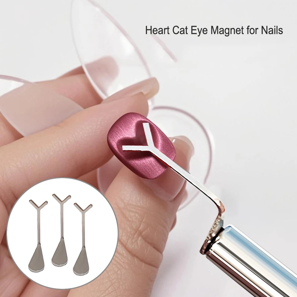 2Pcs Cat's Eye Nail Magnet for Heart-Shaped Effects - Smarsty