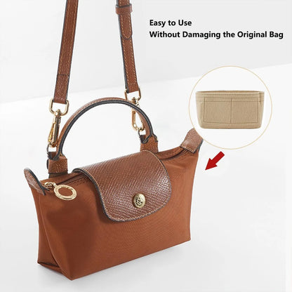 Bag Organizer for Small Tote Bag Timid Bag Storage & Finishing Inner Bag Liner Handbags Insert Organizer fit Mini Size