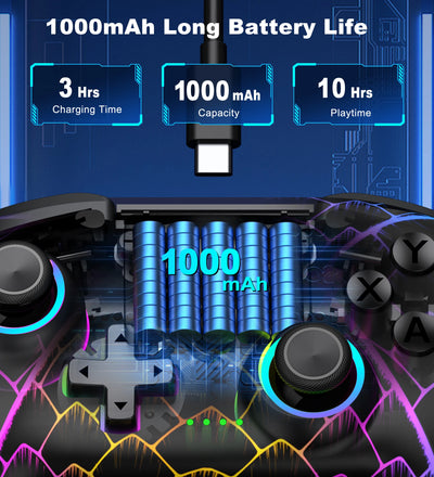 Dinofire Wireless Bluetooth RGB Controller for Nintendo Switch - Smarsty