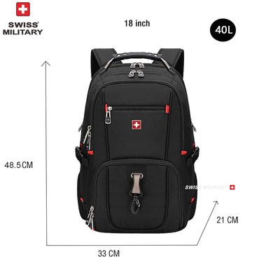 SWISS MILITARY Fashion Travel Multifunction Large Capacity Male Bag Usb Charging Waterproof 23 inch Laptop Backpack Men Mochila - Smarsty
