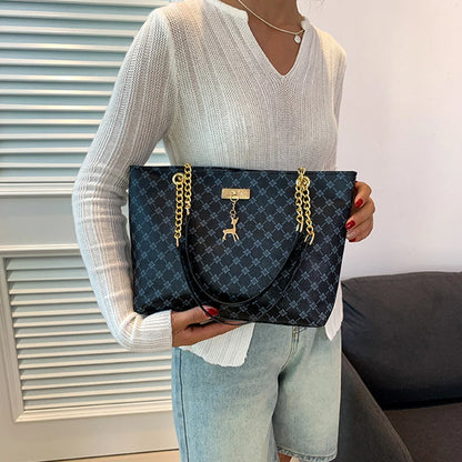 Soft Leather Tote Bag For Women With Hanging Accessories - Smarsty