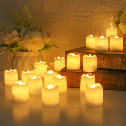 Flameless LED Votive Candles Set 100+Hour Lasting Electric Candles Battery Operated Tealight for Wedding Proposal Romantic Decor