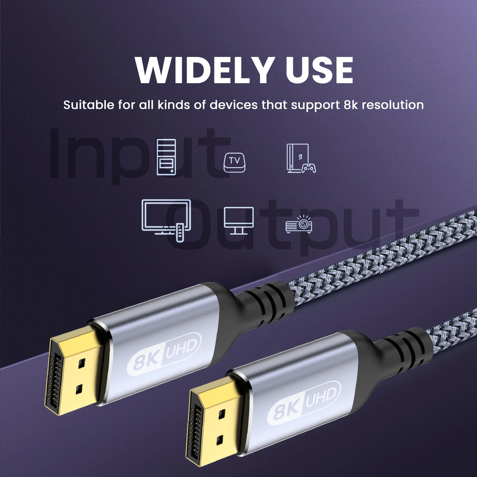High Speed 8K DisplayPort Cable 1.4 G-Sync Compatible - Smarsty