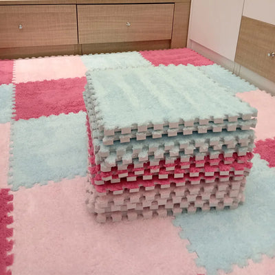 Soft Plush Children's Mat Baby Play Mat Baby Toys Eva Foam Puzzle Carpet In Children's Room Keep Warm Playmat 30*30*1CM by Smarsty