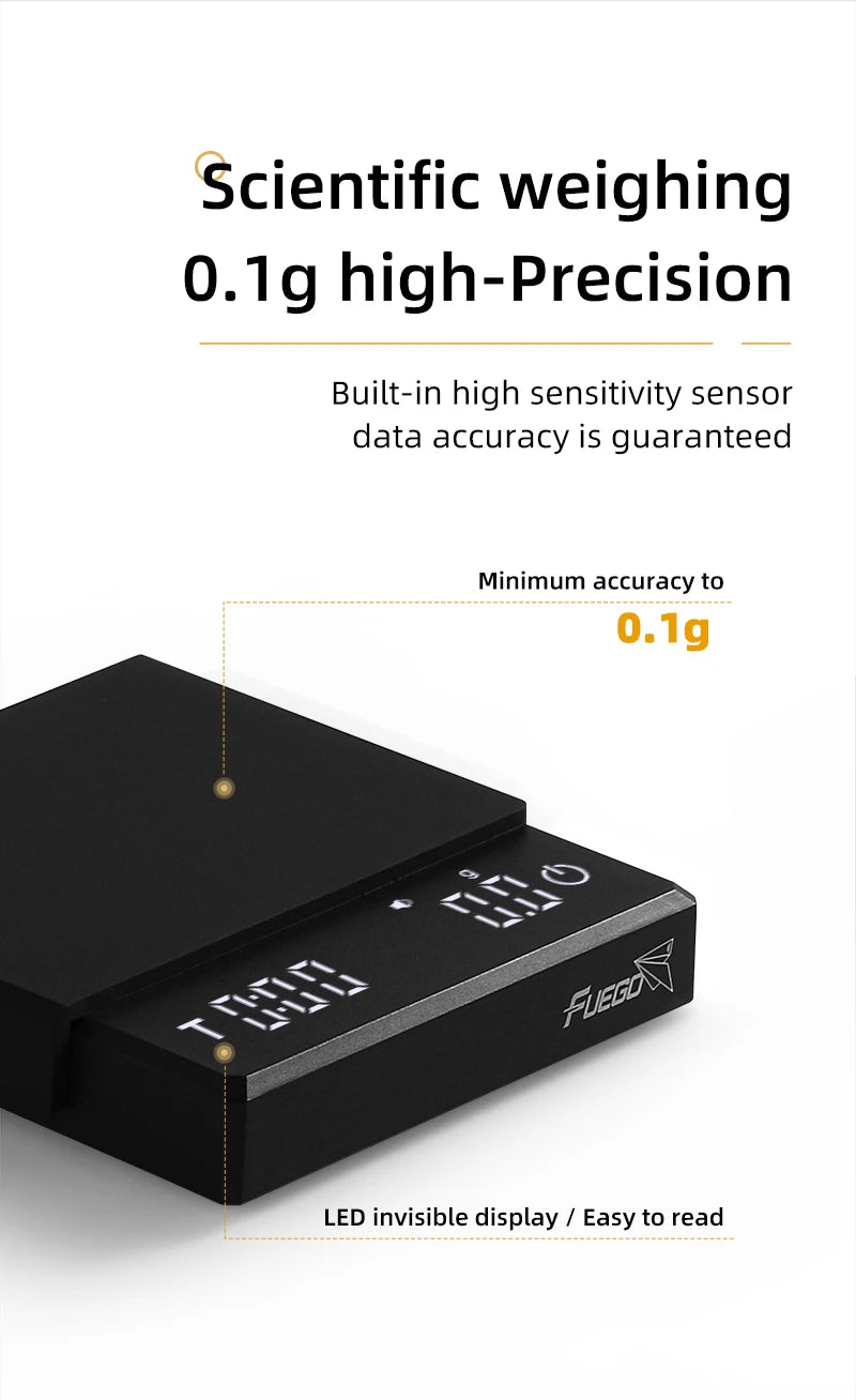 Fuego Digital Coffee Scale with Timer Precision - Smarsty