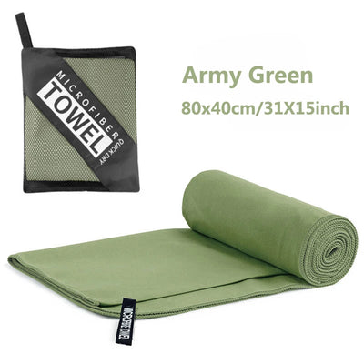 Quick-Drying Microfiber Camping Towel Super Absorbent Gym/Swimming Towel 40x80cm Lightweight Sports/Beach/ Travel Towels by Smarsty