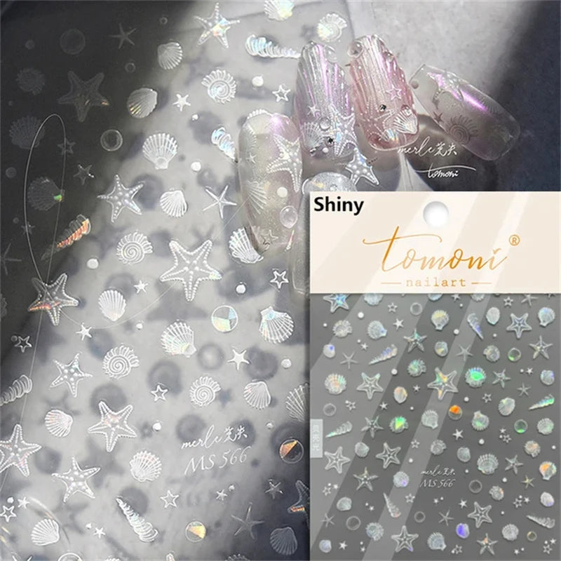 Dreamy Summer Beach Nail Art Stickers for Manicure - Smarsty