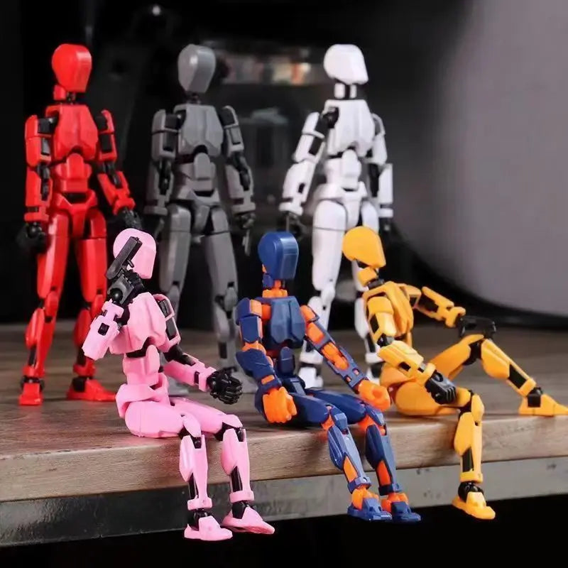 DIY Luminous T13 Multi-Jointed Movable Shapeshift Robot 3D Printed Mannequin Lucky robot and dog Action Figures Toys kids Gifts