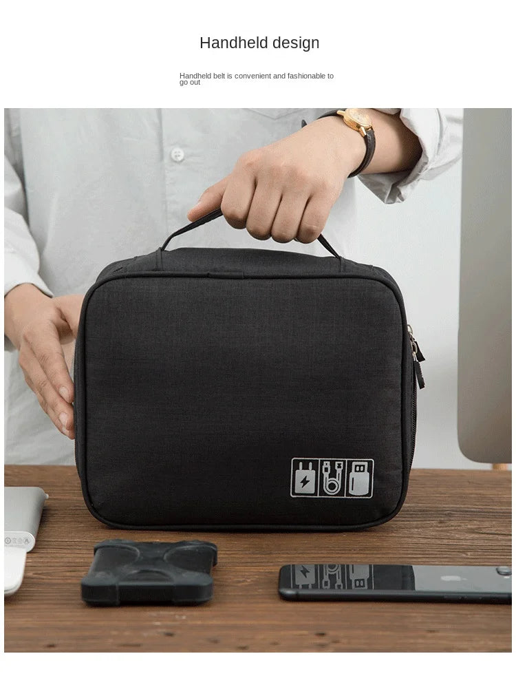 Travel Electronics Storage Bag With High Capacity Cables - Smarsty