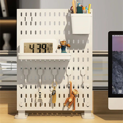 Punch-free Hole Board Vertical Desktop Wall Hanging Office Desk Storage Shelf Reading Room Desktop kitchen Bathroom Storage Rack by Smarsty