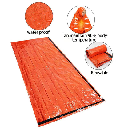 Emergency Sleeping Bag Ultra Waterproof Mylar Thermal Blankets Lightweight Survival Sleeping Bag Keep Warm for Camping Hiking by Smarsty