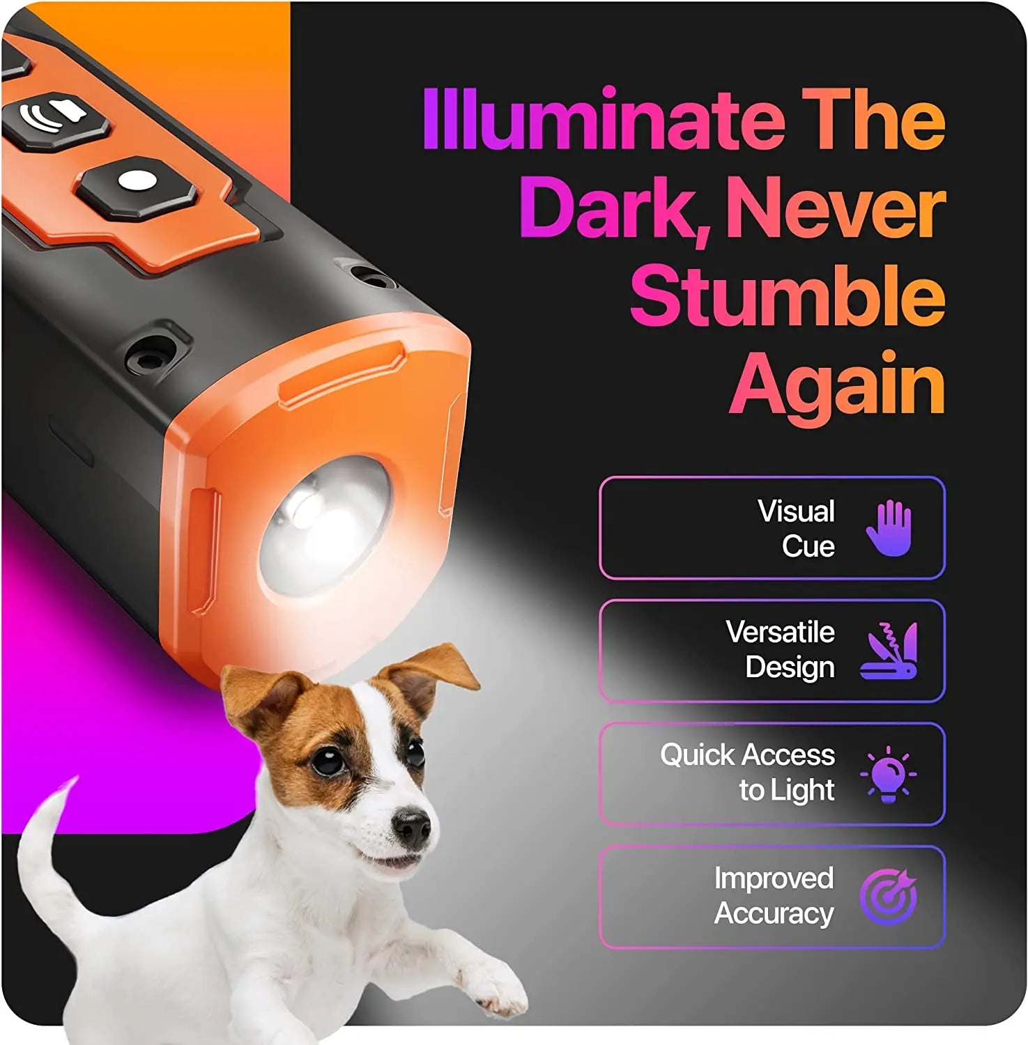 Ultrasonic Dog Repeller Training Device with LED Flashlight - Smarsty