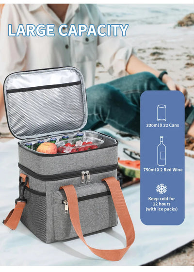 Insulated Cooler Lunch Bag Tote For Women Men Travel - Smarsty