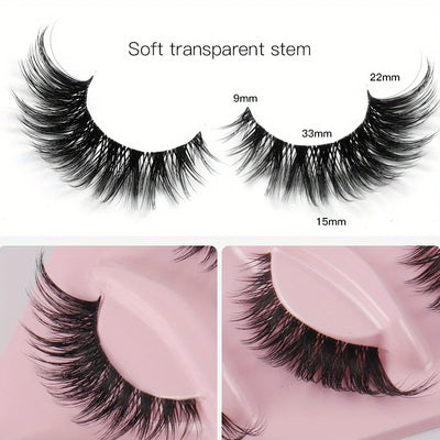 3Boxes(15Pairs) Cat Eye Lashes Fake Eyelashes Natural long Manga Lashes Winged End Eye Elongated Eyelashes Fake Lashes Makeup - Smarsty
