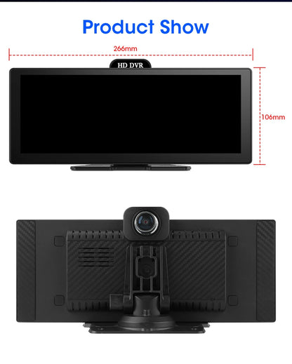 4K Dash Cam With Dual Lens GPS Navigation Wireless CarPlay - Smarsty