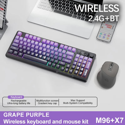 Wireless Keyboard With Screen Bluetooth Multi Device Linking - Smarsty
